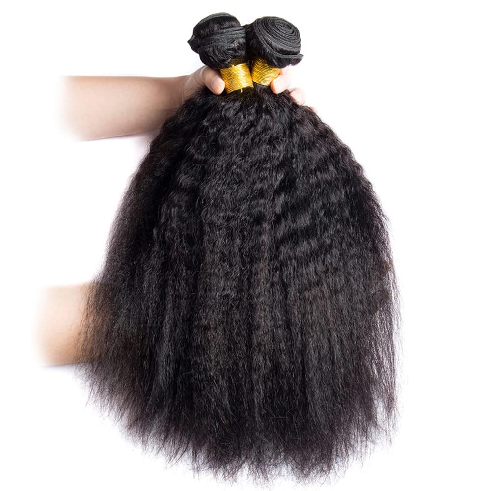 Habiliana Bundles Human Hair Yaki Wave Natural Human Hair Bundles Unprocessed Brazilian Virgin Hair Bundles Natural Human Hair Quick Weave Hair Extension