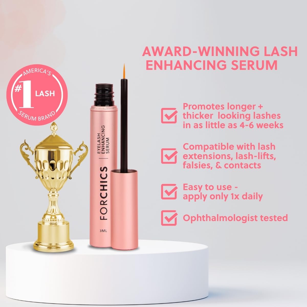 Lash & Brow Growth Bundle – Hormone-Free Enhancer for Longer Lashes & Fuller Brows – Vegan, Natural & Gentle Serum Duo for 24/7 Nourishment & Strengthening [2x 0.10 fl. oz / 3ml]