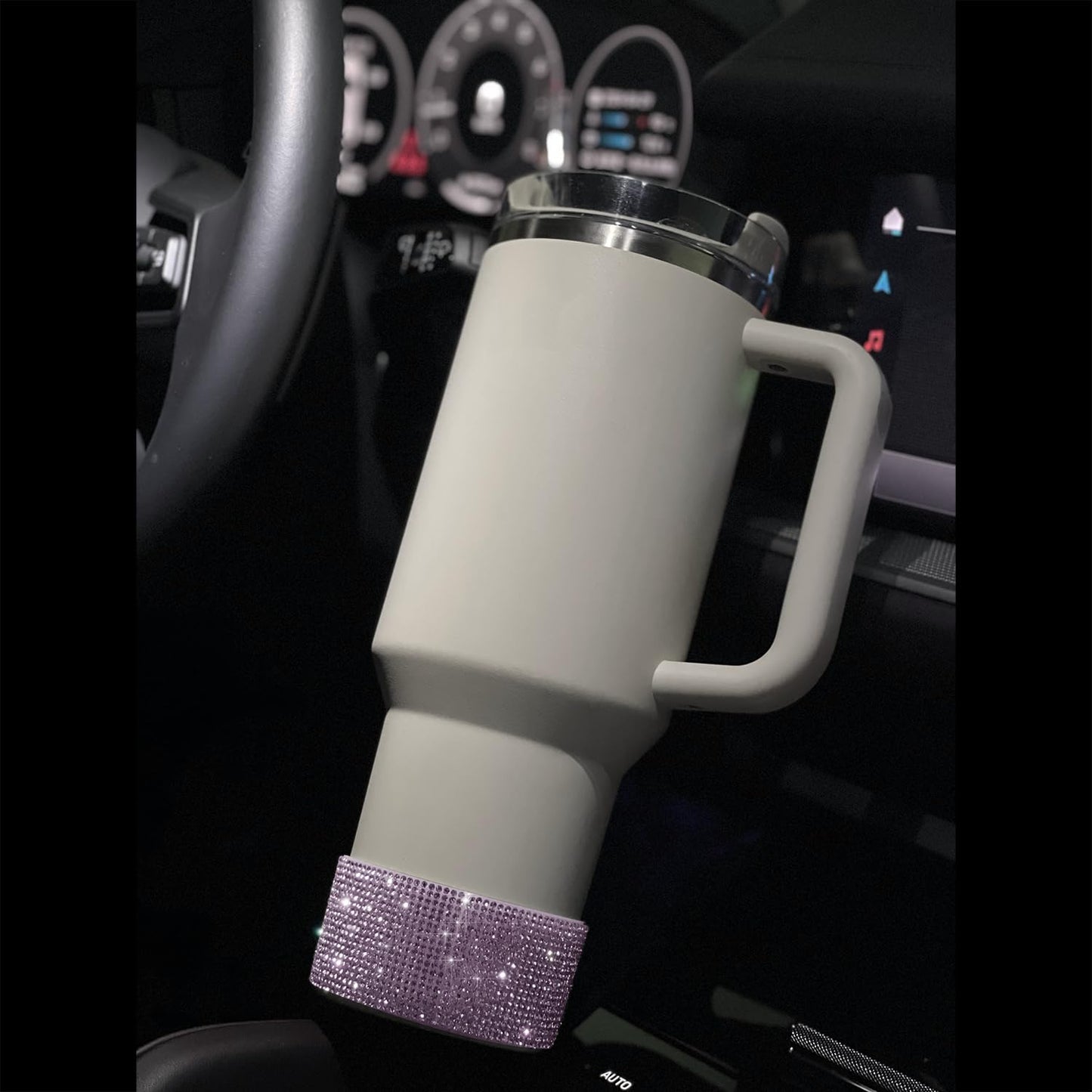 WORBSS Diamond Glitter Silicone Boot for Stanley Cup 40oz Tumbler & Simple Modern 30-40oz Trek Tumbler Accessories for 2.8-2.9 inch Trapezoidal Cylinder Base Water Bottles Bottom Anti-Slip Sleeve