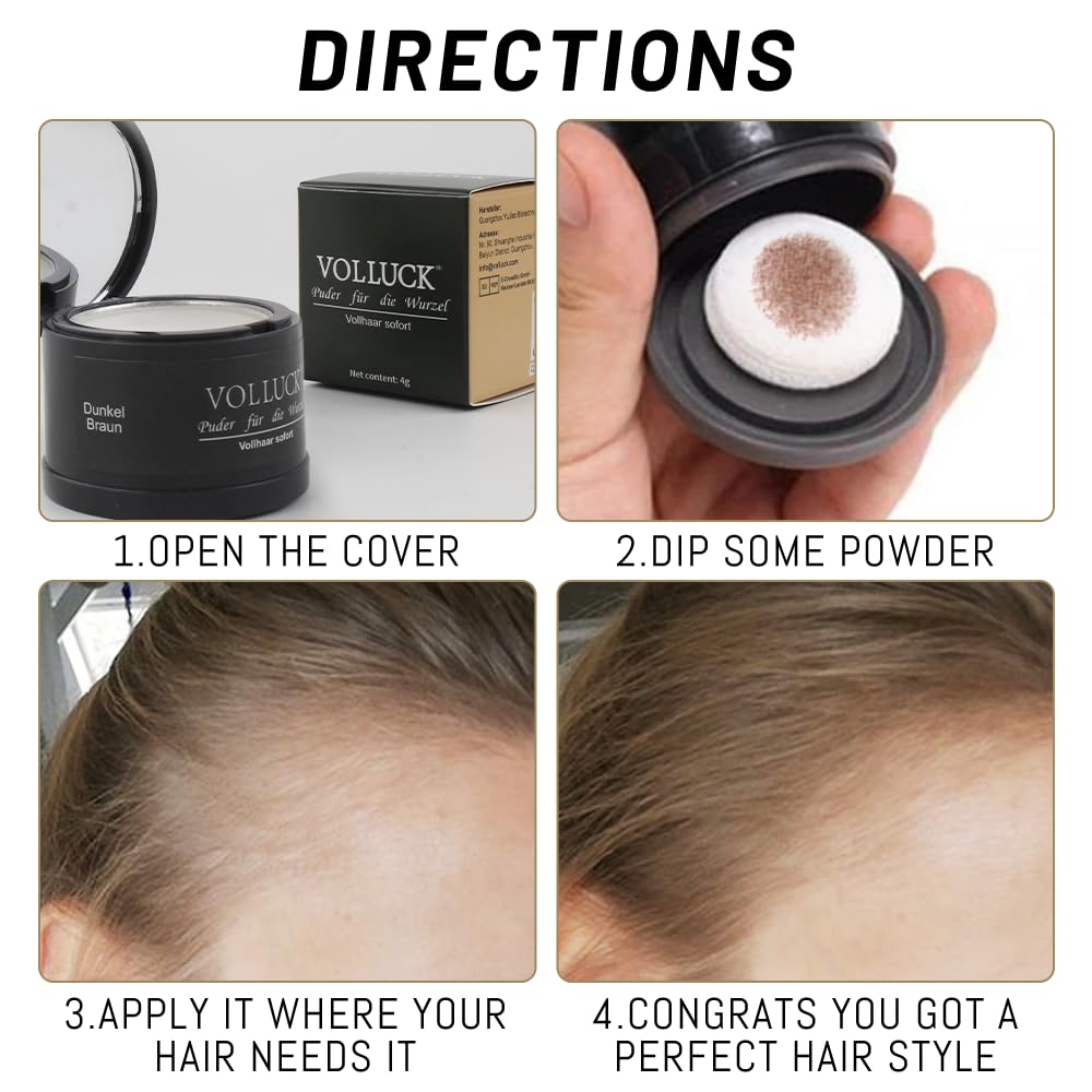 Root Touch Up Hair Powder, Instantly Gray Hair Root Cover Up Hairline Powder, Hair Concealer For Women and Men (A-Auburn, 2PC)