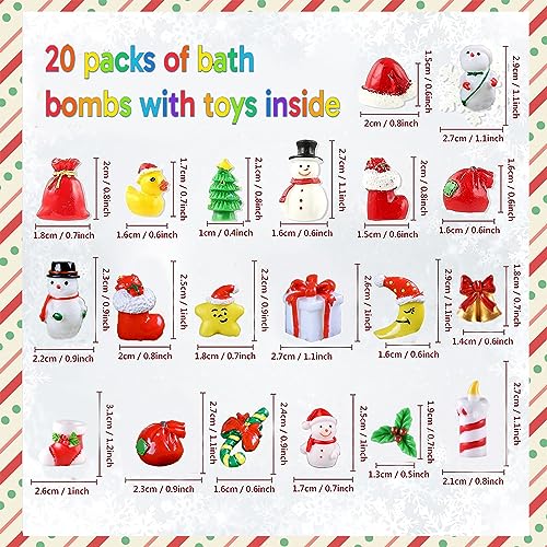 20 Pack Bath Bombs with Surprise Included, 20Organic Kids Bath Bombs, Bubble Bath Bombs Gift Set, Natural Handmade Bubble Ball Kit, Great Gift for Christmas