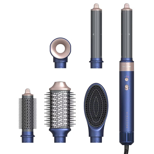 Hair Dryer Brush Professional Hair Multi-Stylers - MIRACOMB Ionic Hot Air Styling System with Auto Wrap Curlers, Brushless Motor, Intelligent Heat Control - Fast Drying - Versatile for All Hair Types