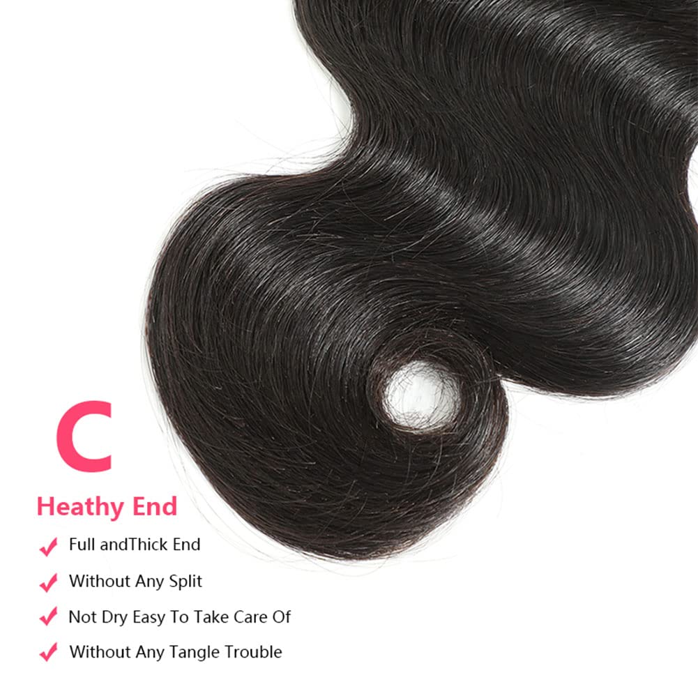10A Brazilian Body Wave 1 Bundle 14 Inch Single Bundles Human Hair Body Wave One Bundle 100% Unprocessed Remy Virgin Human Hair Weave Bundles 1B Natural Black