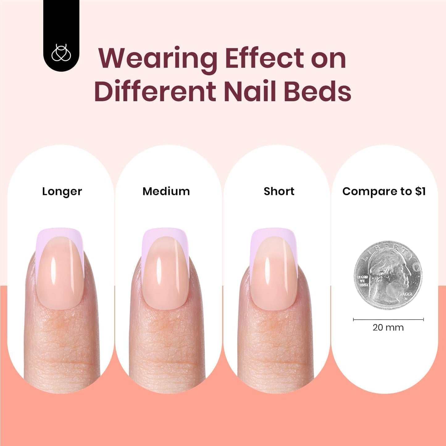 Beetles X Press Plus Lite Kit Pastel Press on Nails 224 pcs Short Square Spring Press on Nails with Nail Glue Builder Top Coat Nail Remover 16 Sizes Squoval Pastel French Tips for Women