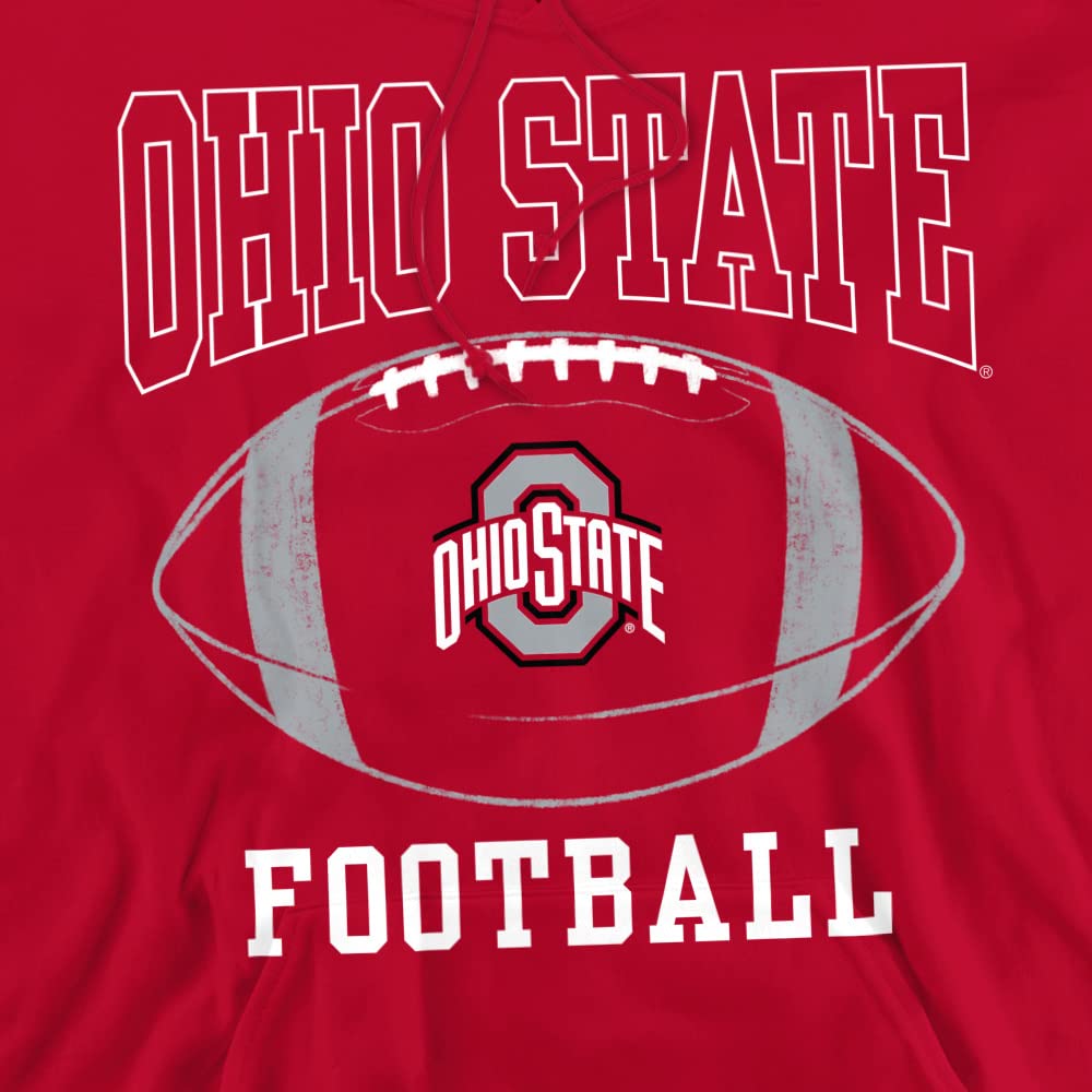 The Ohio State University Official Football Ball Unisex Adult Pull-Over Hoodie,Team Red, X-Large