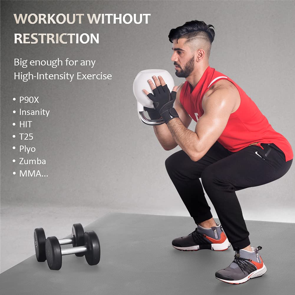 GXMMAT Extra Large Exercise Mat 16'x6'/12'x6'/10'x6'/8'x6'(7mm), Extra Wide Workout Mats for Home Gym Flooring, Non-Slip Thick Durable Cardio Mat for MMA,Plyo,Jump Rope,Weights,Fitness,Shoe-Friendly