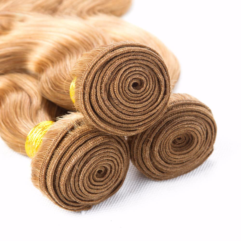 34 34 Inch Color 27 Blonde Bundles 27 Body Wave Bundles Human Hair Unprocessed Brazilian Remy Hair 2 Bundles Honey Blonde Body Wave Bundles Double Weft 27 Bundles Hair Weave