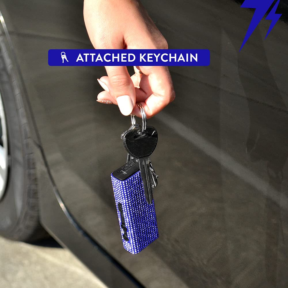 GUARD DOG SECURITY Mini Stun Gun Keychain - Stun Gun with LED Flashlight - USB Rechargeable (Blue)