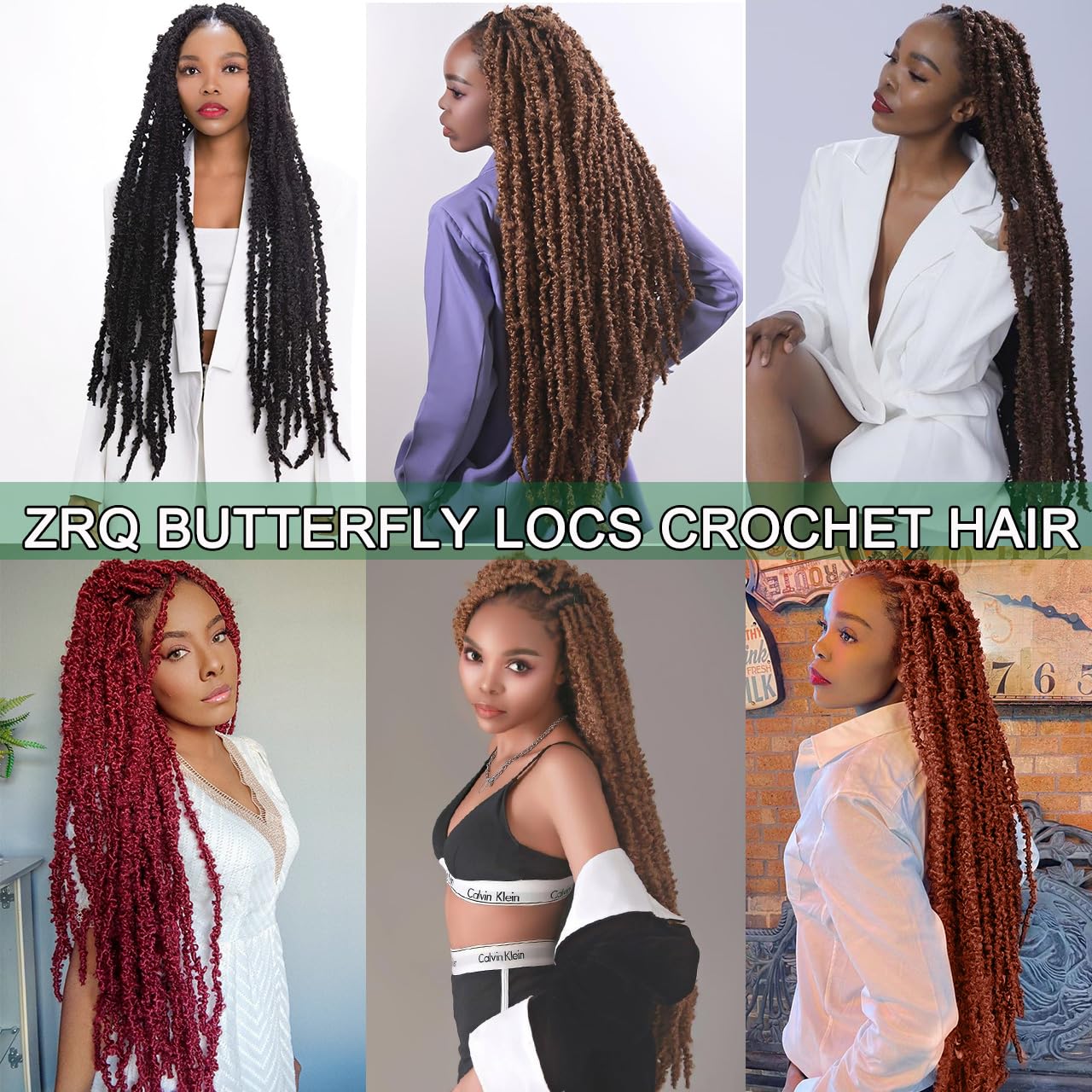 ZRQ 30 Inch Butterfly Locs Crochet Hair Pink Distressed Faux Locs Crochet Braids, 6 Packs Pre looped Handmade Crochet Locs for Women Synthetic Hair Extensions (2Packs,Pink#)