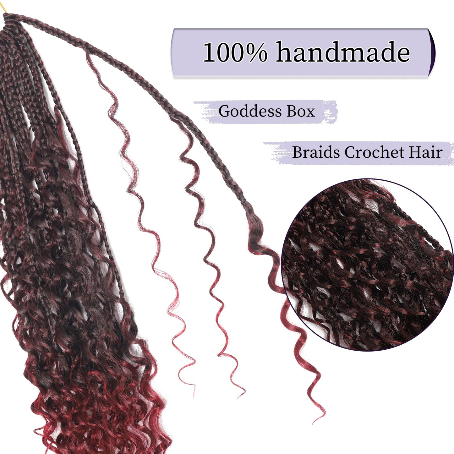 8 Packs Goddess Box Braids Crochet Hair for Black Women Hair 18 Inch Goddess Box Braids Crochet Hair Crochet Braids Crochet Hair for Black Women Crochet Box Braids With Curly Ends(18 Inch,TBug)
