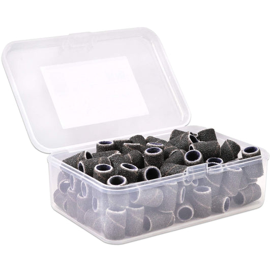 100 Pcs Large Black Nail Drill Bits Sanding Bands for Nail Drill 80 Coarse Grit – Nail File for Acrylic Nail Gel Manicures Pedicure