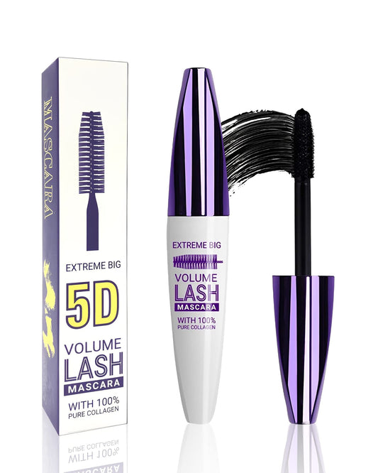 5D Waterproof Mascara Black Volume and Length,Fiber Colored Mascara for Eyelashes,Longlasting Curling Colorful rimel de pestañas,Mother's Day Eye Makeup Gift for Older Women 60 Plus Girl