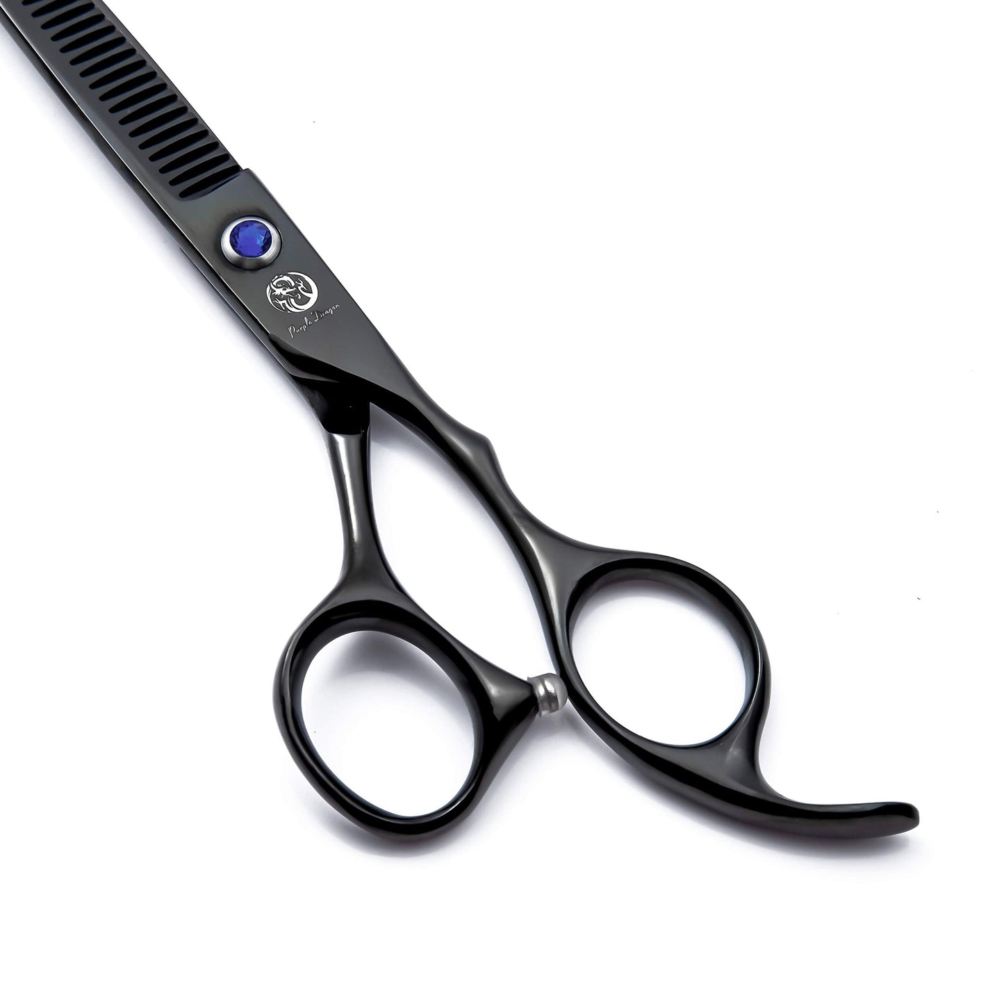 6.0" Black Hair Cutting Scissor Set with Multi-functional Thinning Comb, Leather Scissors Case, Barber Hair Cutting Shears Hair Thinning/Texturizing Shear for Hairdresser or Women Home Use