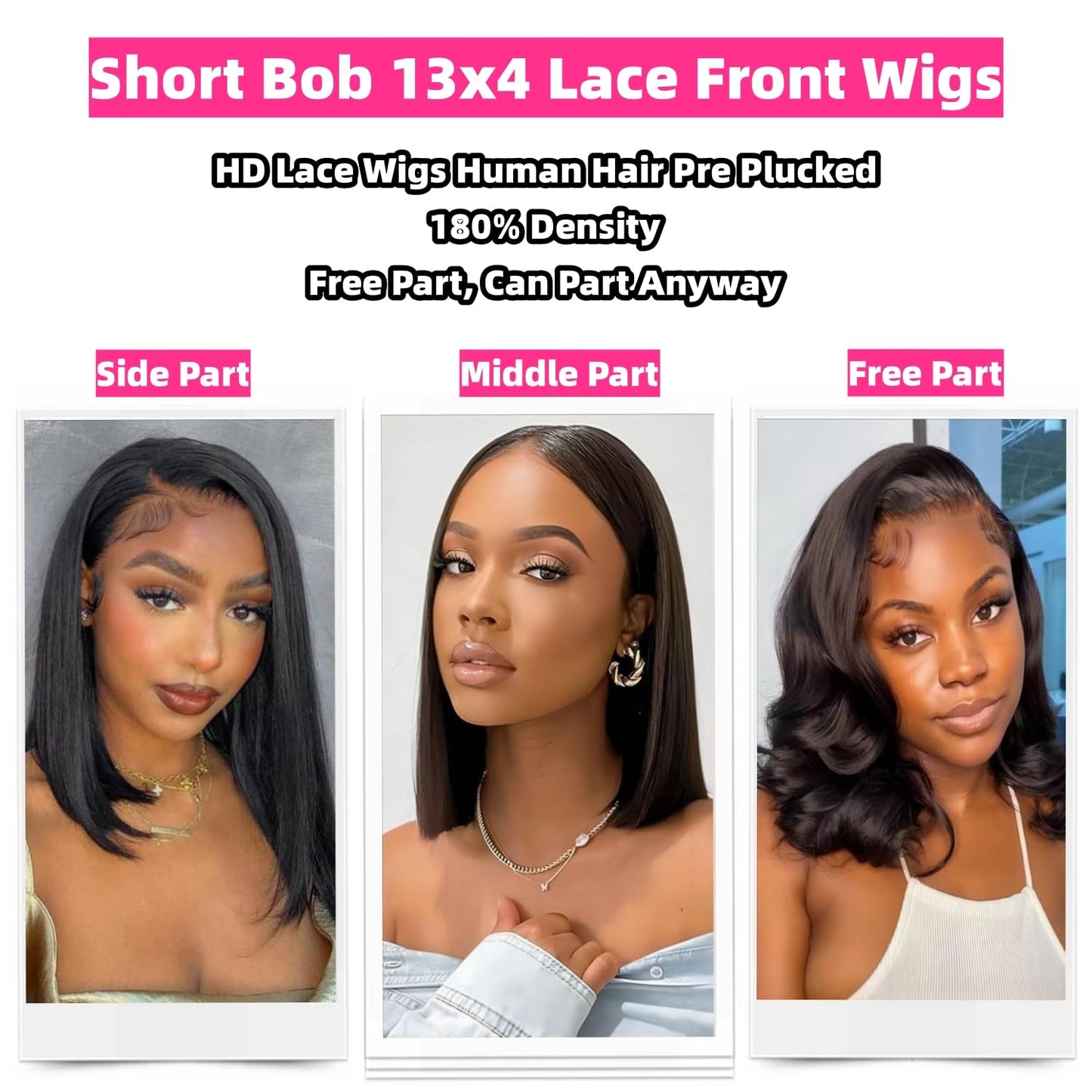 12 Inch Bob Wig Human Hair 13x4 Lace Front Wigs Human Hair Wigs for Black Women Short Bob Wigs 180% Density HD frontal Wigs Glueless Wigs Human Hair Pre Plucked with Baby Hair Natural Color
