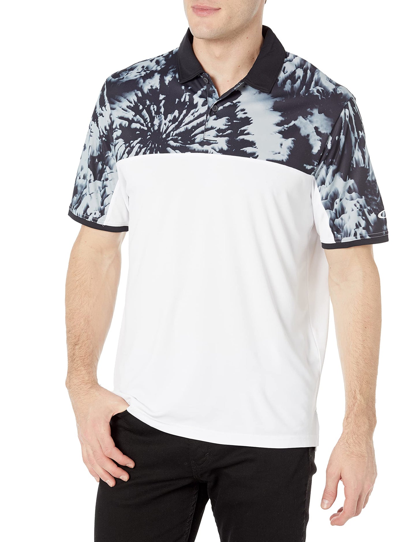 Oakley Mountain Dye Color Block Polo, Blackout, X-Large