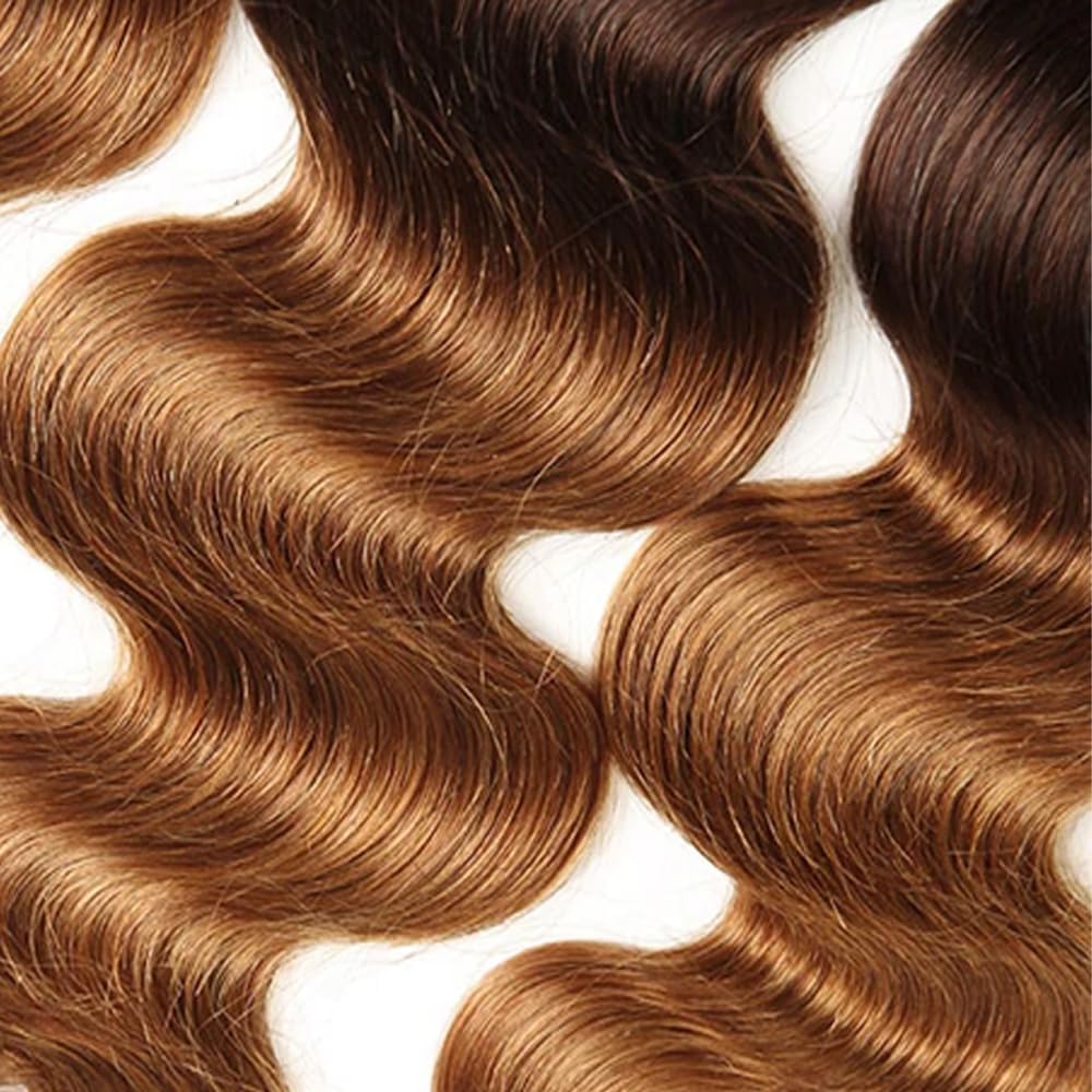 Habiliana Bundles Human Hair Body Wave Human Hair Bundles T1B/4/30 Omber Natural Chocolate Brown Human Hair Bundles Unprocessed Brazilian Virgin Hair Bundles Human Hair for Black Women