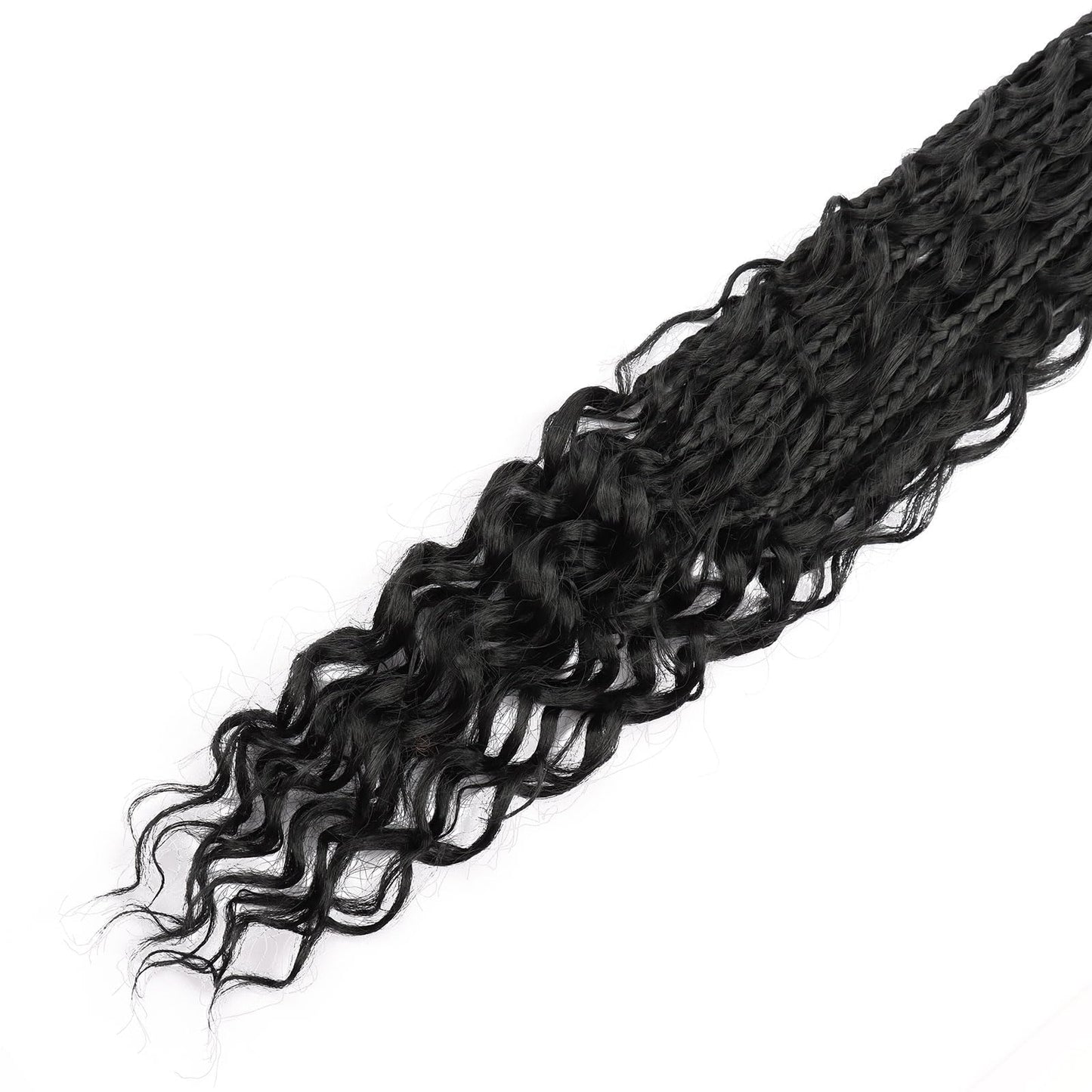24 Inch Goddess Box Braids Crochet Hair for Black Women 8 Packs Bohomian Crochet Box Braids Pre-looped Boho Box Braids Crochet Braids Synthetic Braiding Hair Extension 1B