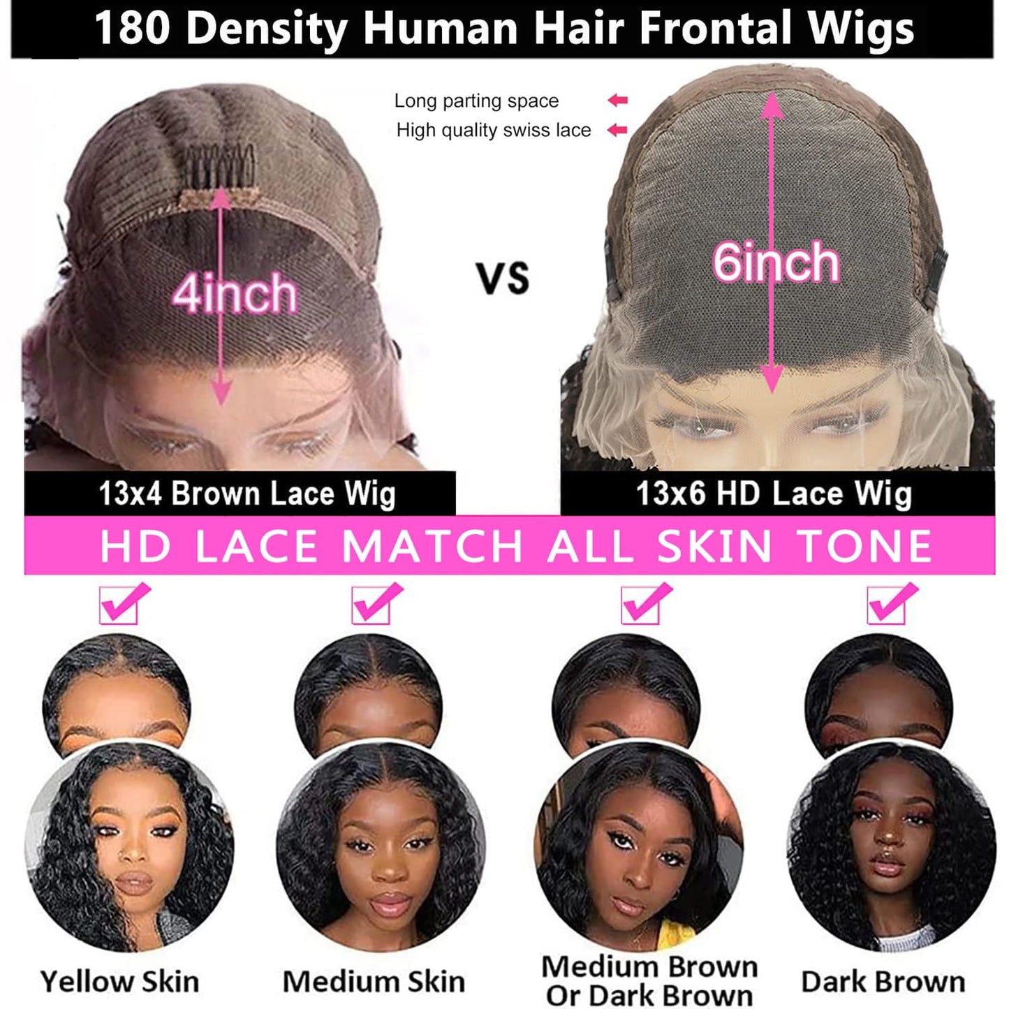 GYAJEP 13x6 HD Trasparent Lace Front Wigs Human Hair 180% Density Water Wave Wig Glueless Lace Frontal Wigs for Women Human Hair Pre Plucked with Baby Hair Wet and Wavy Wig (24 inch)
