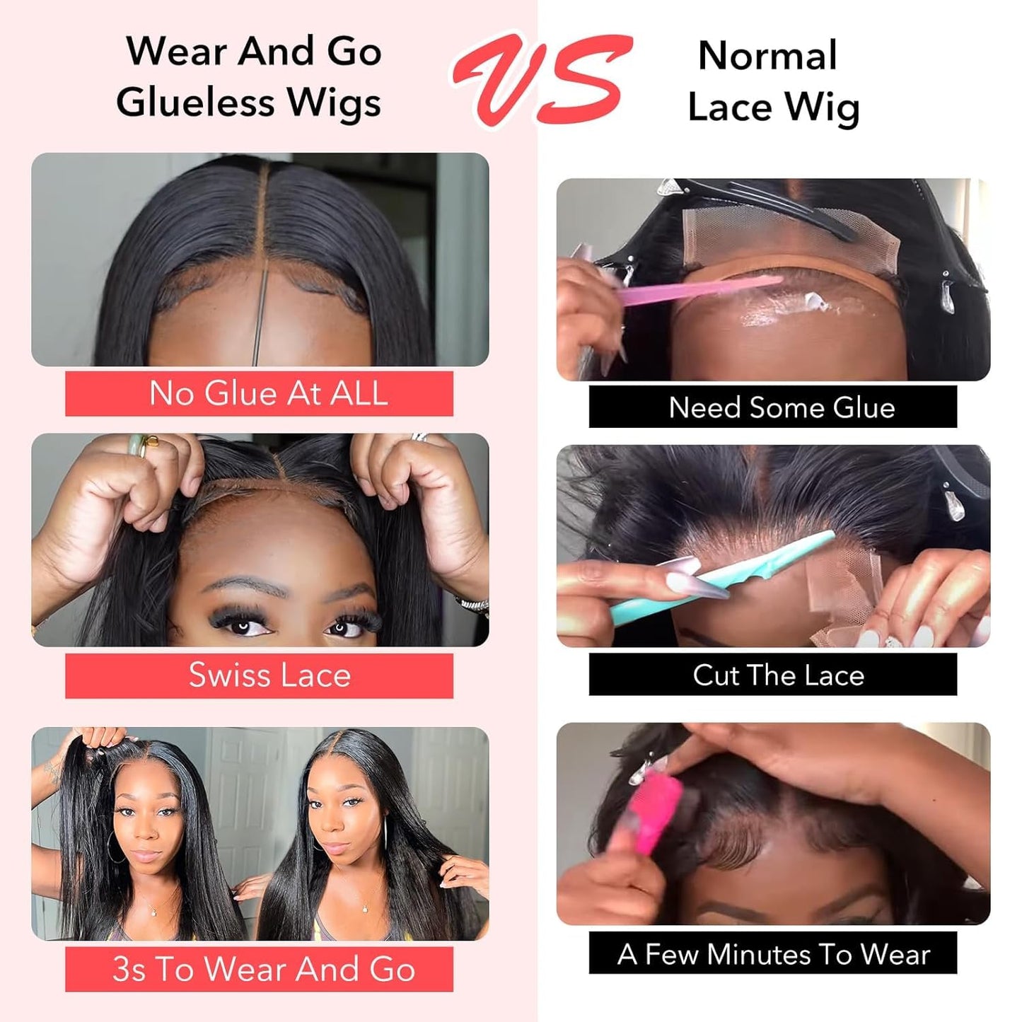 200 Density HD Lace Front Wigs Human Hair 24 Inch 13x4 Straight Lace Frontal Wear and Go Wigs Pre Cut Lace,Glueless Wigs Human Hair Pre Plucked With Baby Hair