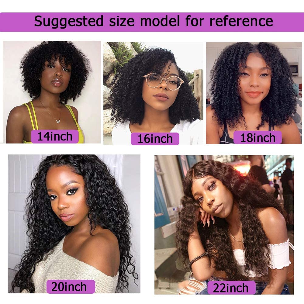 Curly Clip In Extension Human Hair 3C 4A Kinky Curly Clip Ins Full Head for Black Women Brazilian Remy Human Hair Natural Color 8Pcs with18clips 120g/Set(22 inch, curly wave)