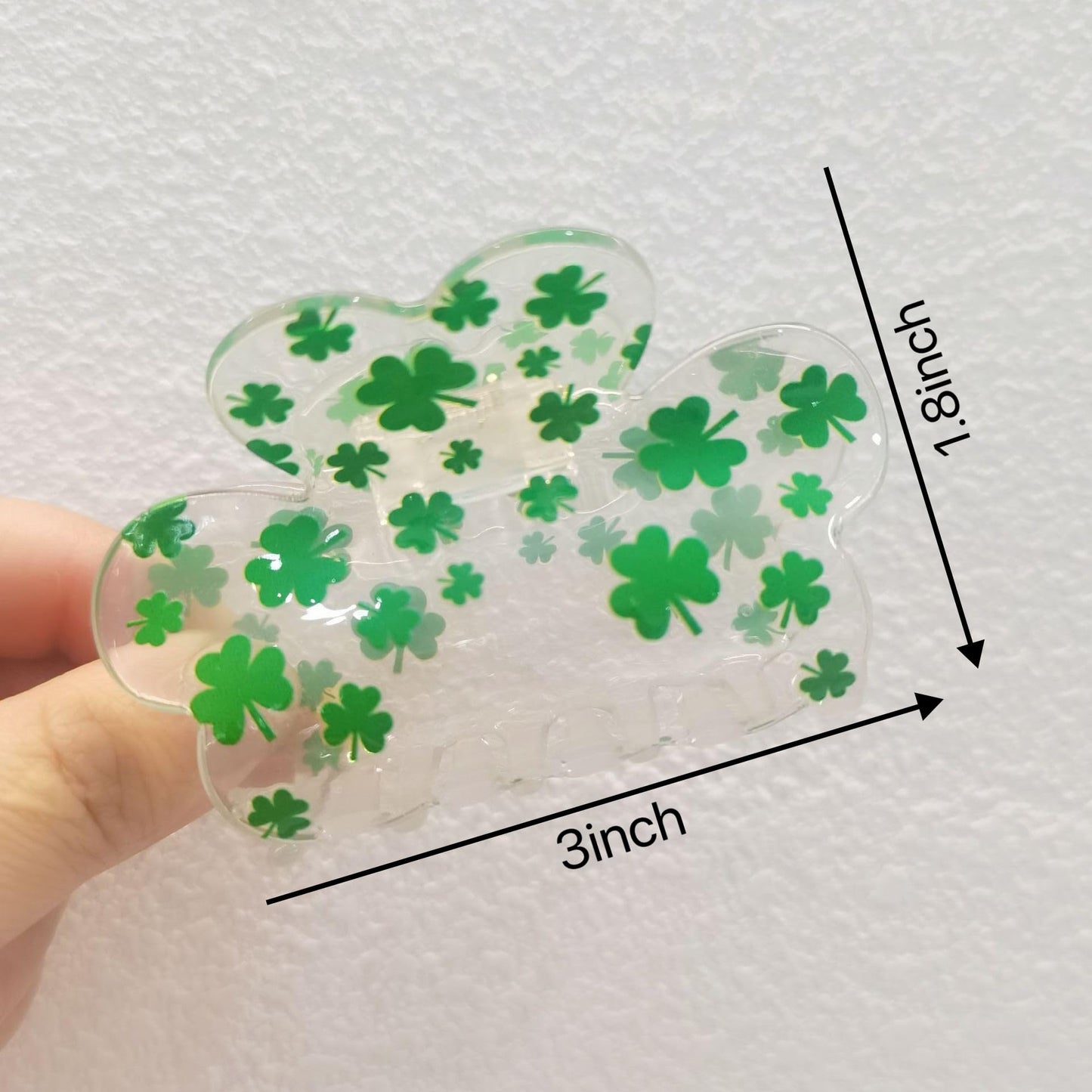 2pcs Green Shamrock Hair Claw Clips, St. Patrick's Day Hair Accessories for Women Girls,Irish Flag Lucky Clover Hair Jaw Barrettes,Holiday Party Favors
