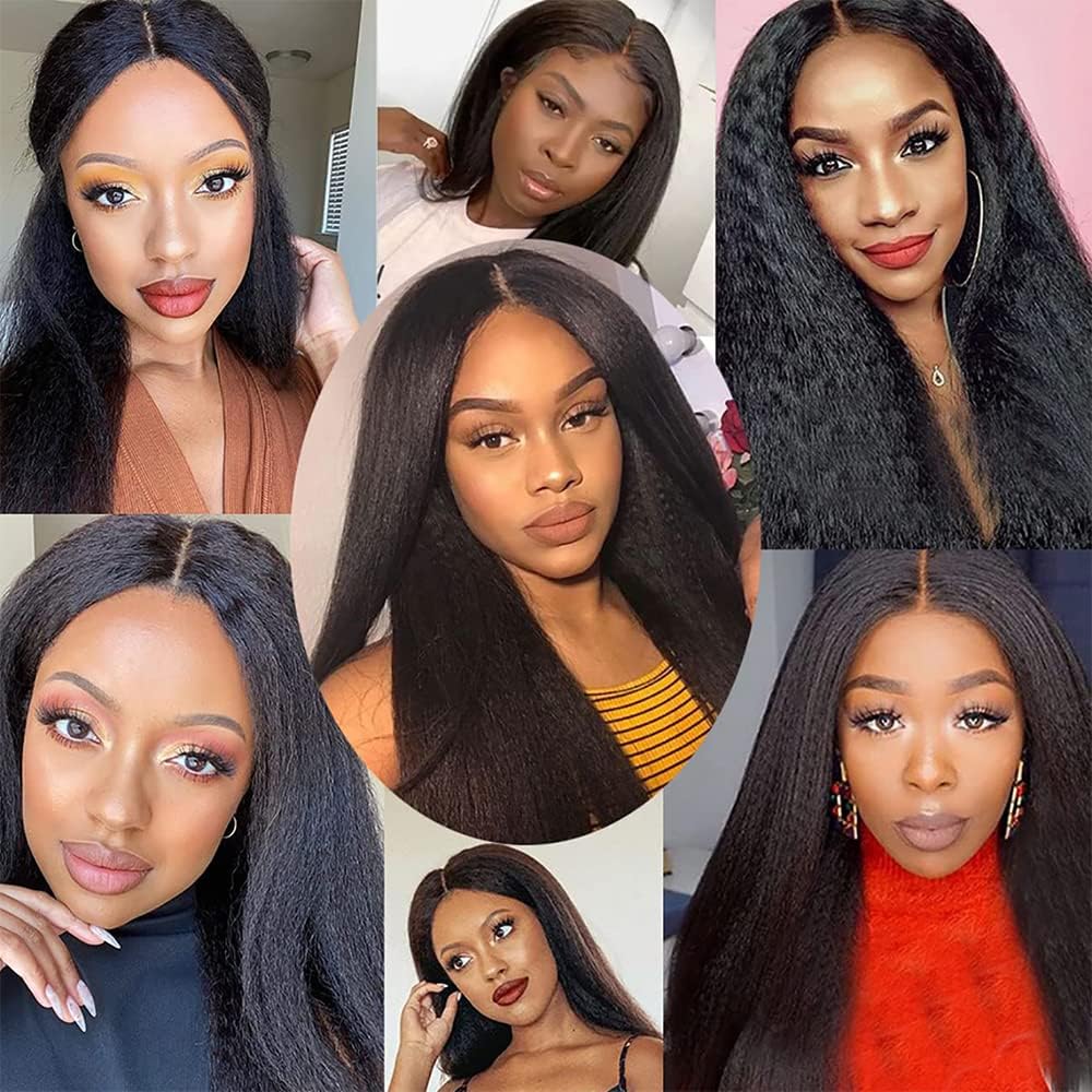 Habiliana Bundles Human Hair Yaki Wave Natural Human Hair Bundles Unprocessed Brazilian Virgin Hair Bundles Natural Human Hair Quick Weave Hair Extension