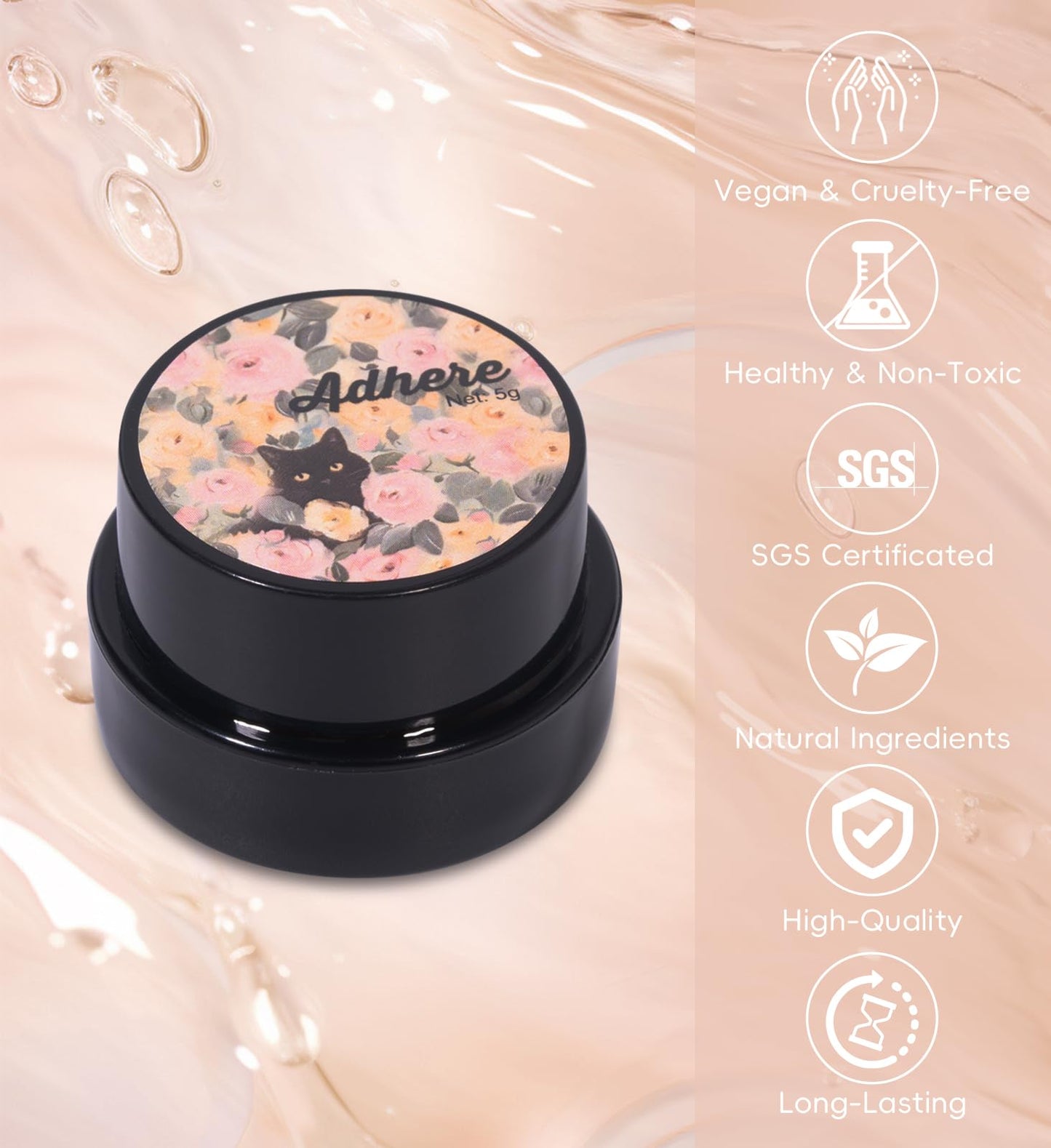 ADHERE Cat Eye Gel Nail Polish Set, Holographic Glitter 7 Colors with Magnet Stick and Brush Gel Polish Soak Off Led Gel Polish Kit Nail Art Gel Manicure Salon DIY Gifts