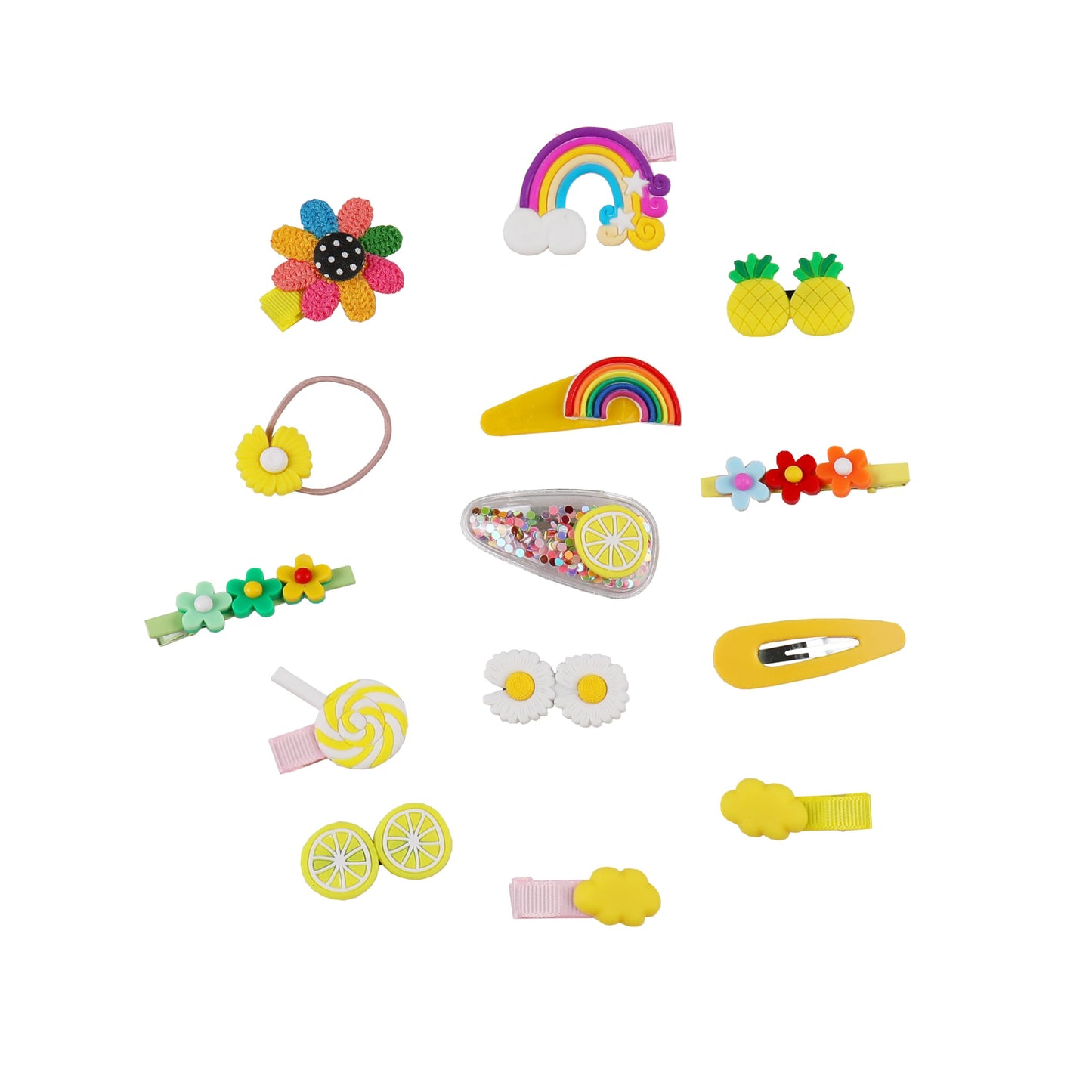 56PCS Cute Hair Clips Fashion Girls Hair Accessories Flower Fruit Colorful Rainbow Candy Dessert Lovely Animal Barrettes Set Non-slip Metal Snap Pins for Girls Kids Teens Toddlers
