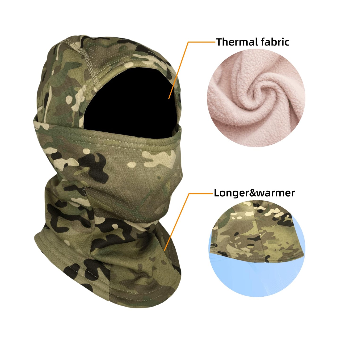 XY3545HS Camo Military Warm Balaclava for Winter Outdoors-Ski Mask，Hunting，Fishing，Motorcycle Windproof，Unisex，Elastic (Camo cp)