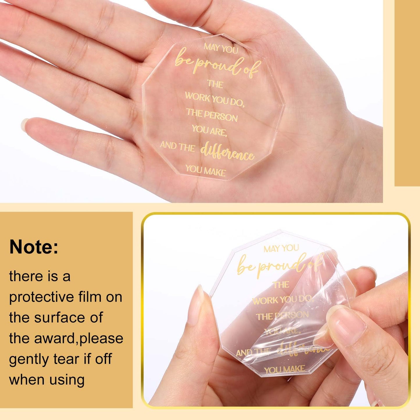 Huquary Employee Appreciation Awards for Coworker Acrylic Thank You Gift Employee of The Month May You Be Proud of The Work You Do Keepsake for Retirement Farewell Motivational