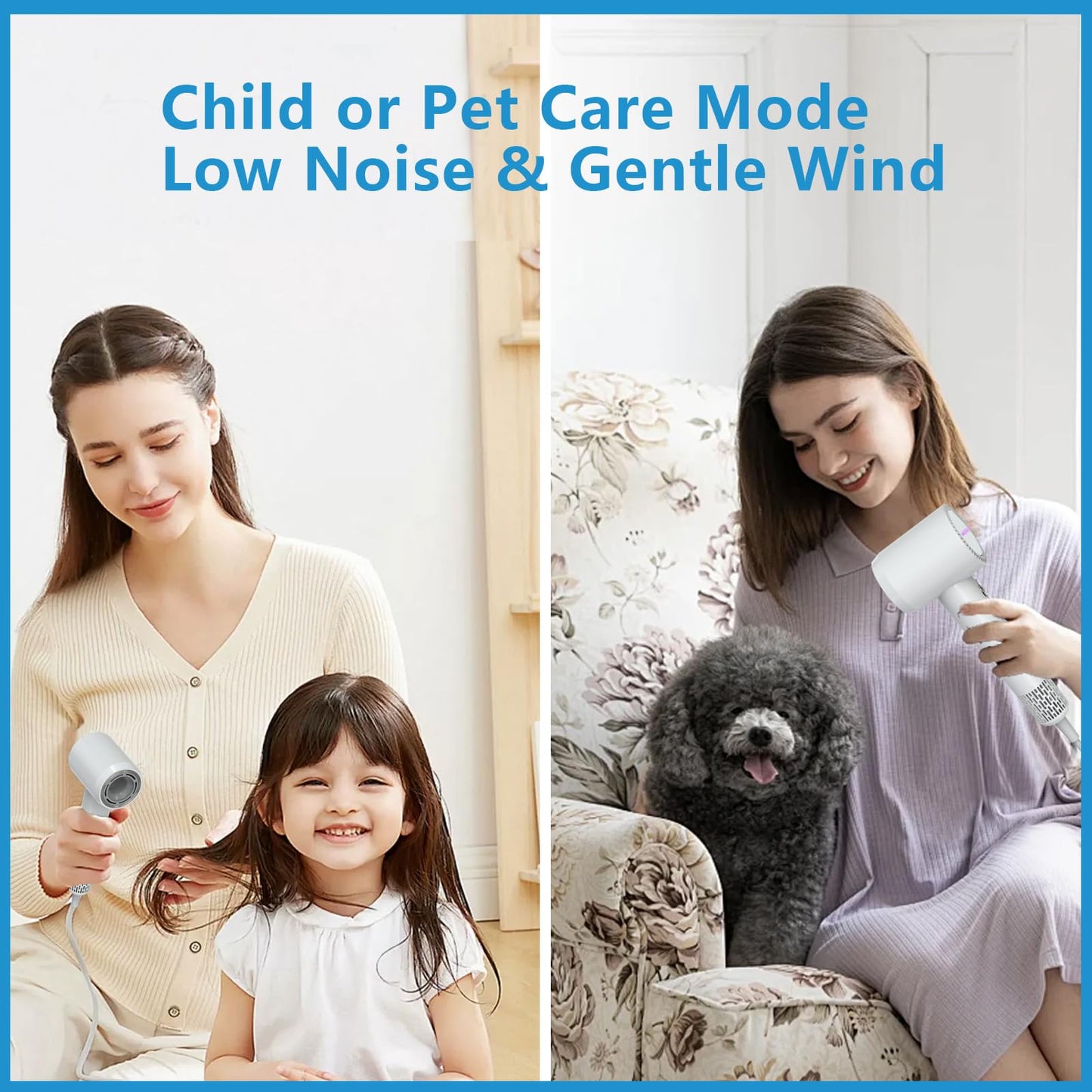 ACSGPG Hair Dryer - 110000 RPM High-Speed Brushless Negative Ionic Hair Blow Dryer - Fast Drying, Low Noise, Lightweight & Thermo Control - Hairdryer with 360° Magnetic Nozzle for Home, Travel(White)