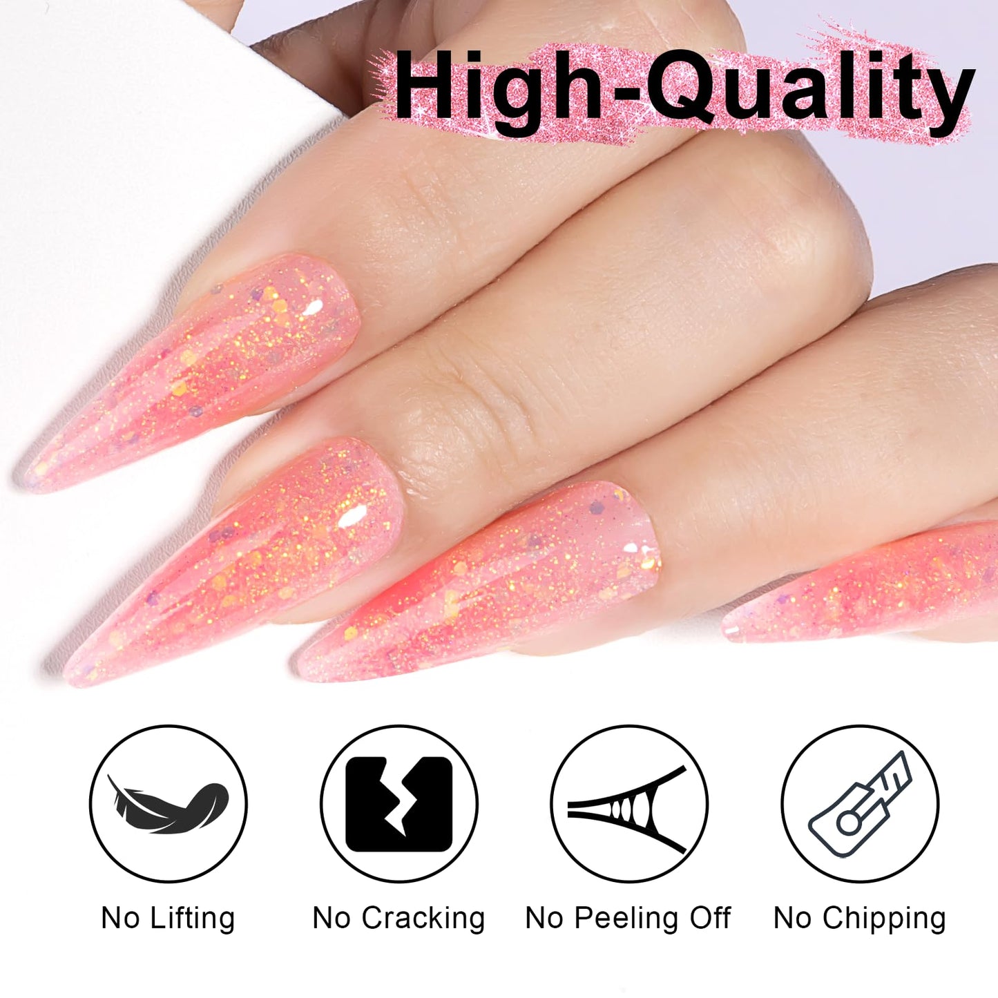 NXJ INFILILA Glitter Poly Nail Gel, Hot Pink Colors Poly Extension Gel Nail Enhancement, Thickening Glossy Builder Home DIY Salon Use for Girls UV/LED Nail Lamp Required P11