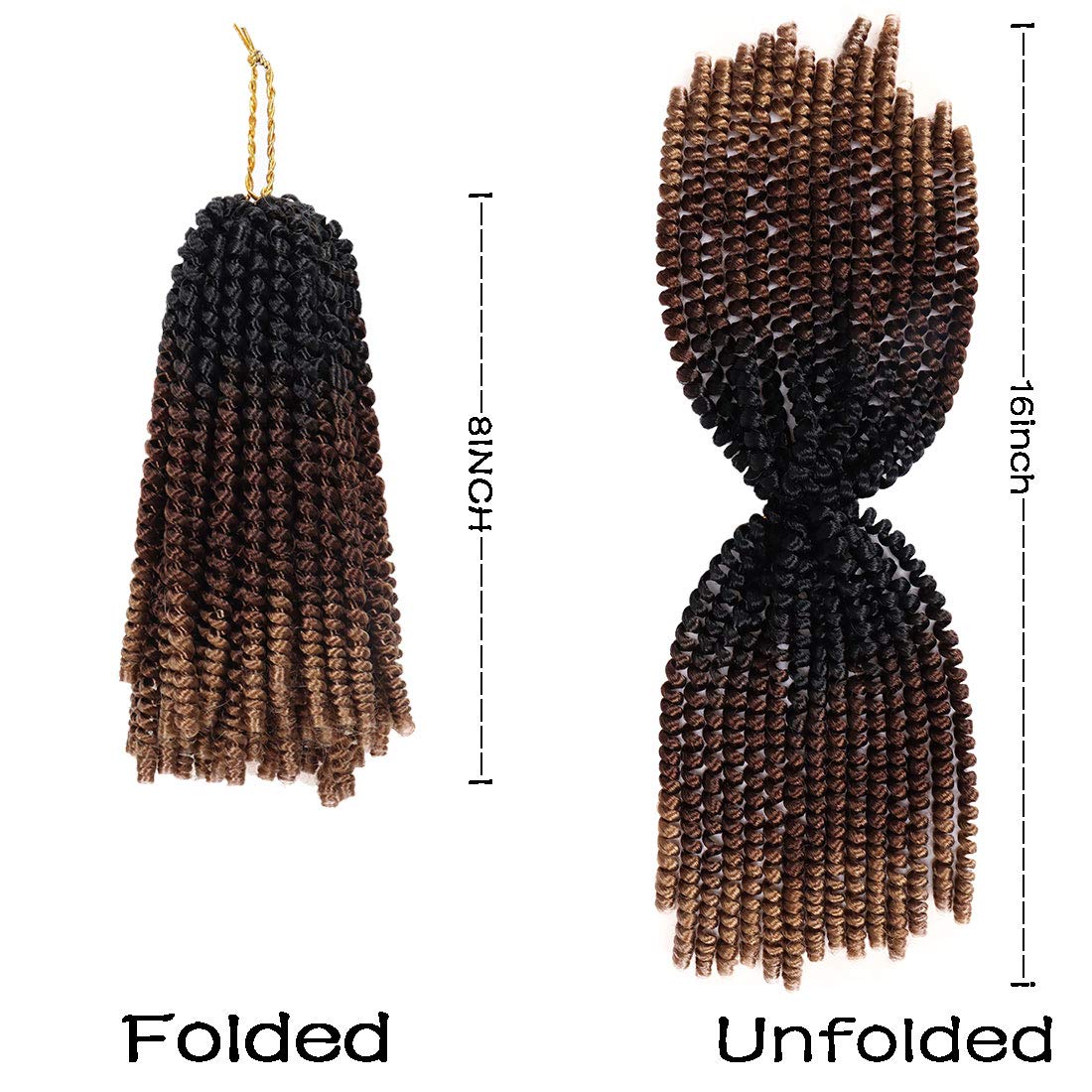 6 Packs Spring Twist Braiding Hair Bomb Twist Hair Synthetic Fiber Fluffy Twist Crochet Braids Low Temperature Hair for Women Braiding Hair(8inch,T1B/30/27)