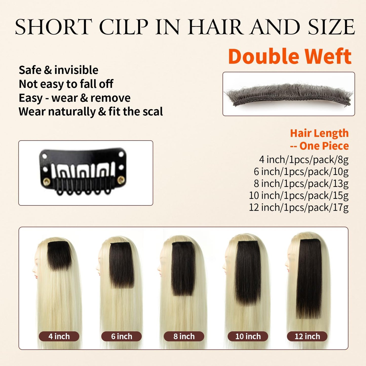 TANJET Hair Toppers for Women Human Hair Natural Invisible Hairpin Silky Straight Adding Hair Volume Hair Pieces for Thinning Hair Hair Clip in Extensions (#4 Medium Brown 12 Inch 17g/Pack/1pcs)