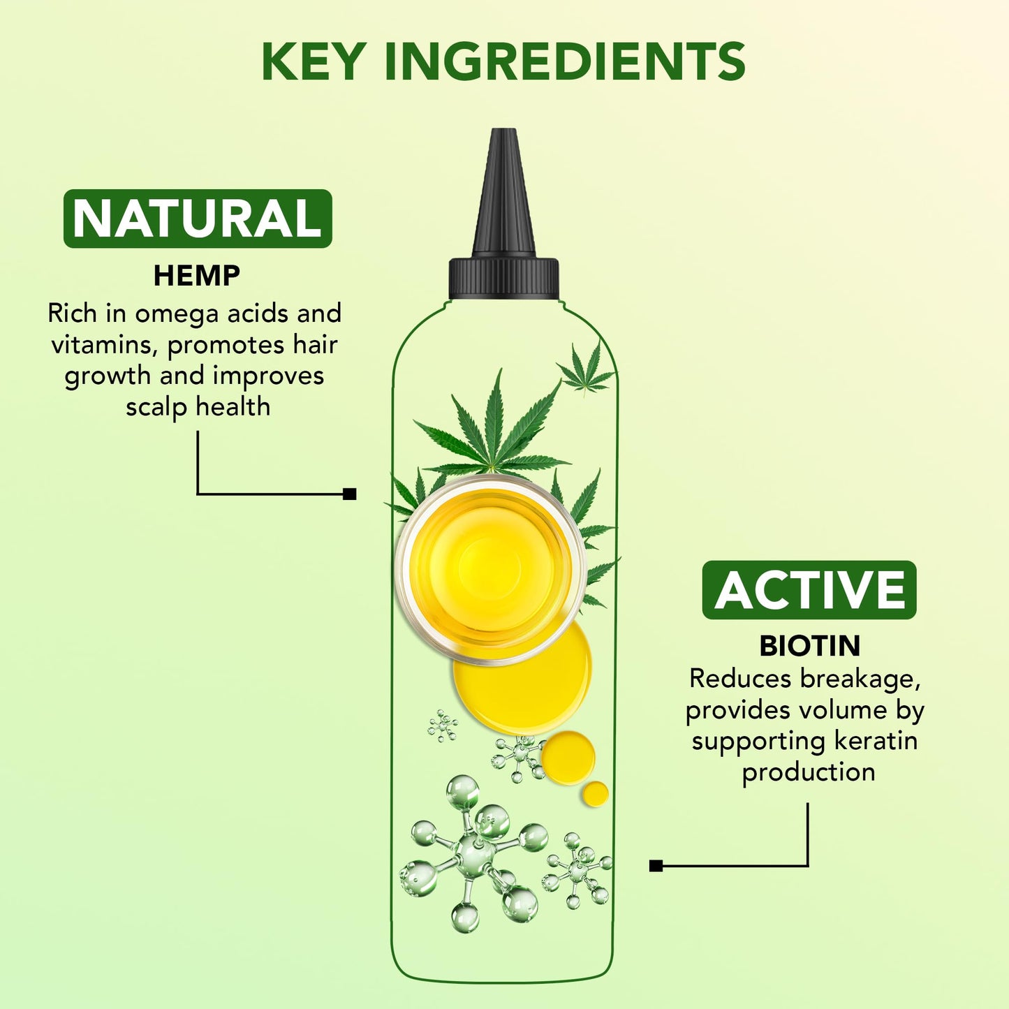 Botanic Hearth Hemp & Biotin Hair Oil (6.7 fl oz) | Nourishing and Strengthening Hair Treatment for Thicker, Healthier-Looking Hair | Paraben Free | Suitable for All Hair Types
