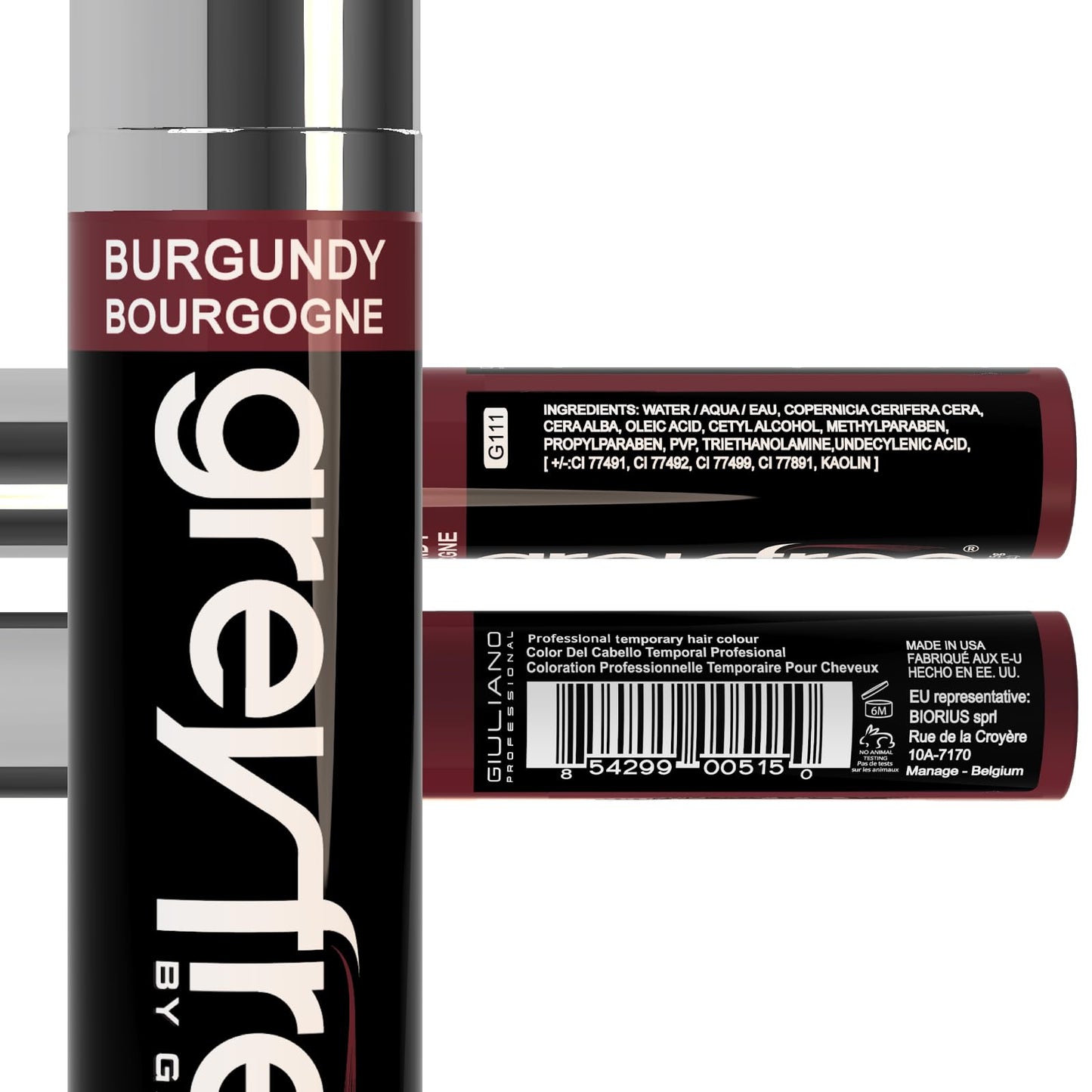 Greyfree Root Touch-Up Hair Mascara Temporary Gray Roots Concealer (BURGUNDY)