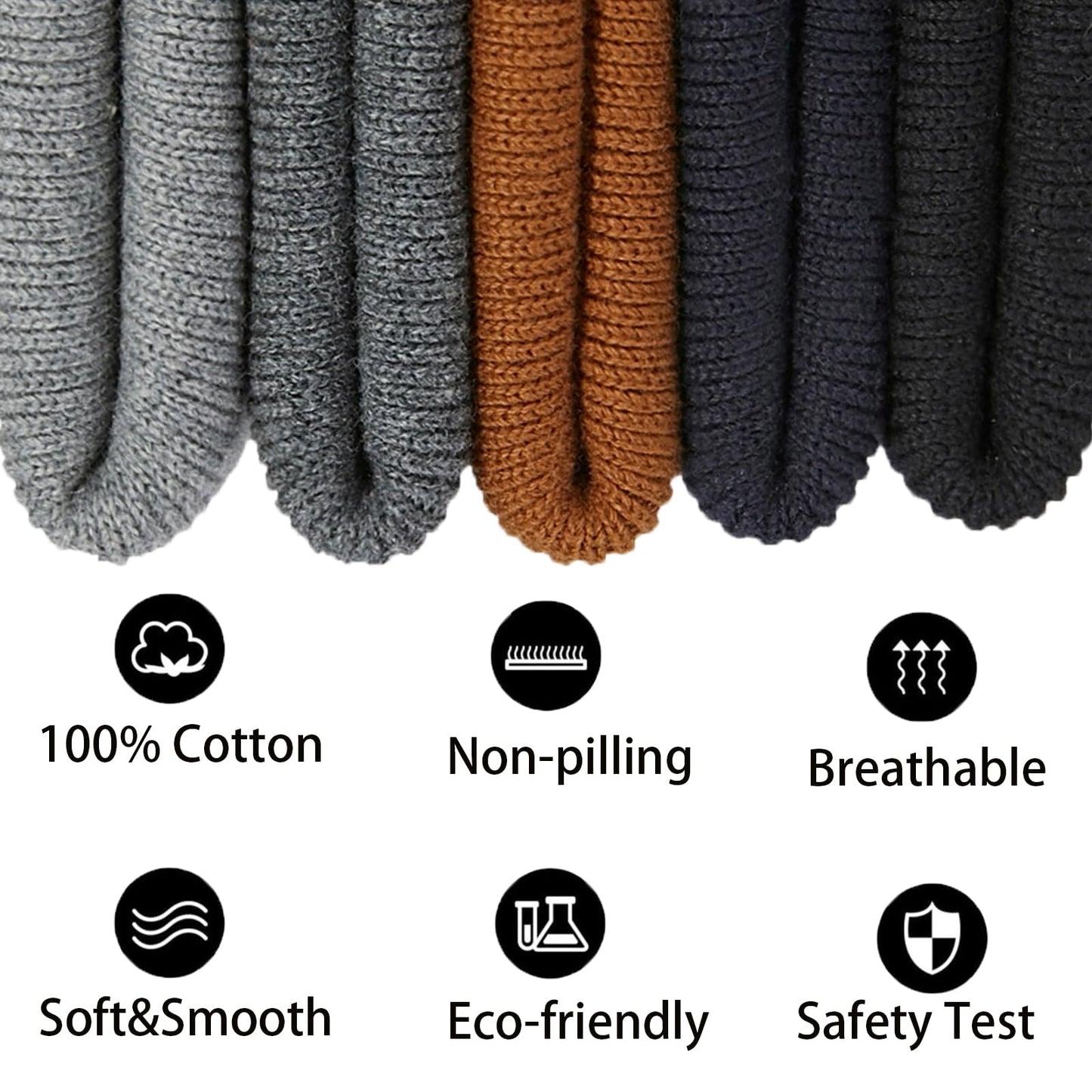 choshion 100% Cotton Beanie Hats for Women Men Winter Soft Warm Knit Cuffed Hats Fisherman Beanie Skull Cap Unisex
