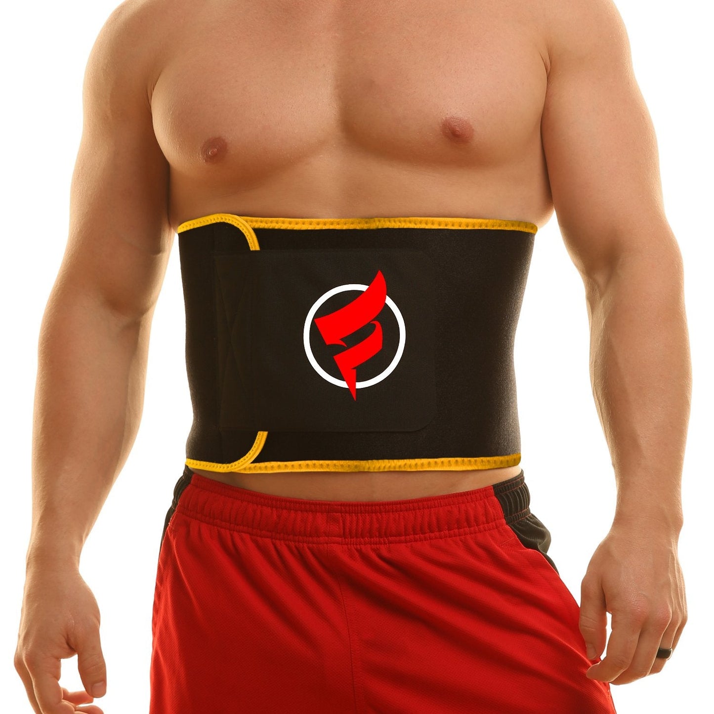 Fitru Waist Trimmer Sauna Ab Belt For Women & Men - Waist Trainer Stomach Wrap (yellow, 8" X 42")