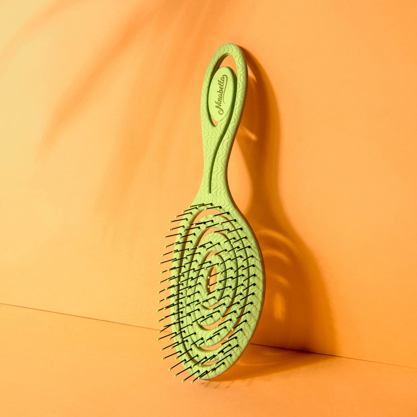 Ninabella Organic Detangling Hair Brush for Women, Men & Children - Does not Pull on Hair - Hair Straightening Brushes for Straight, Curly & Wet Hair - Unique Spiral Hairbrush