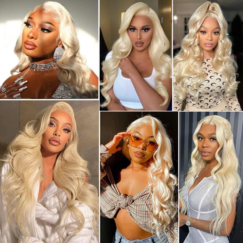 32 32 32 Inch 613 Body Wave Bundles Human Hair 613 Blonde Human Hair Bundles 8A Grade Brazilian Virgin Remy Hair 3 Bundles Honey Blonde Body Wave Bundles Hair Extensions