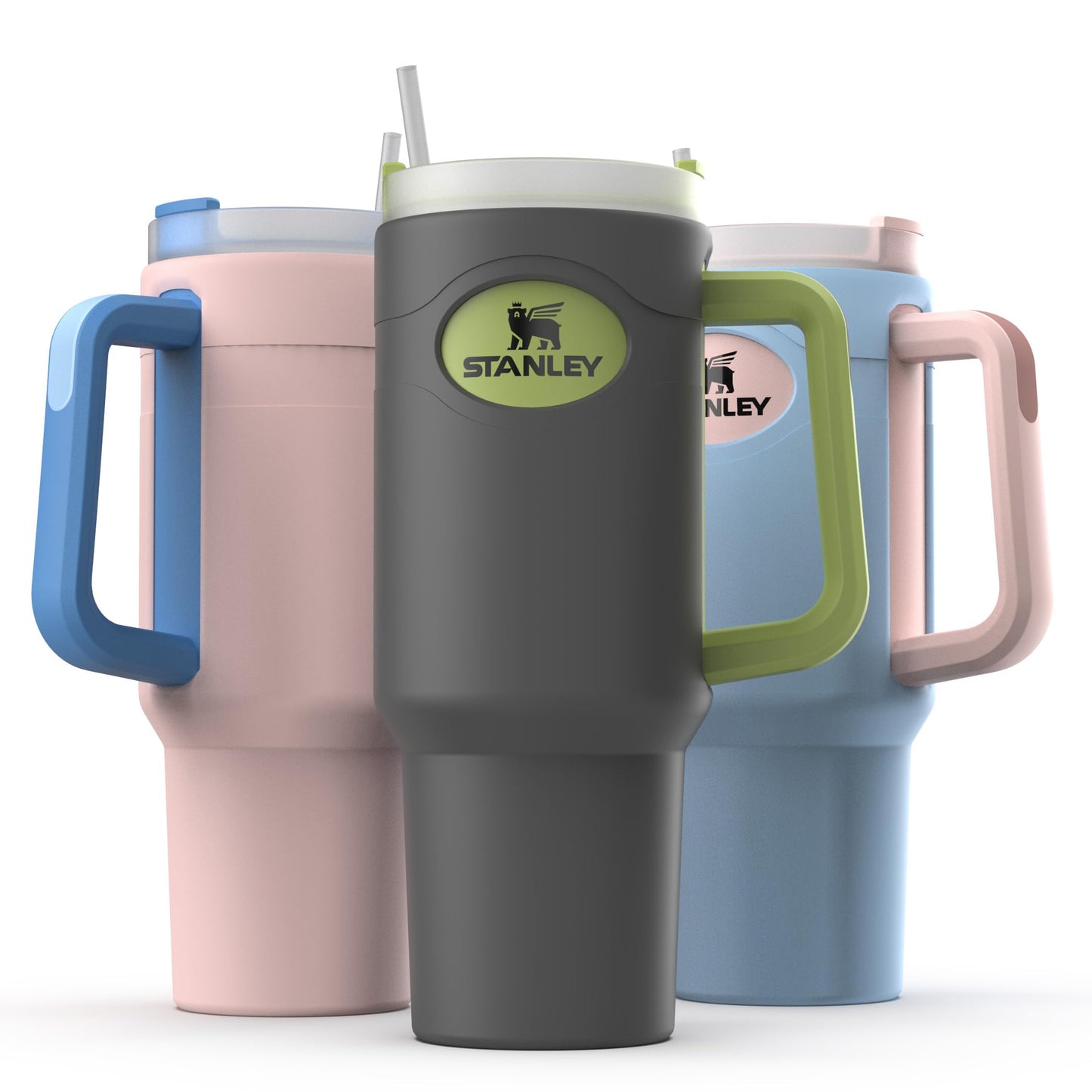 ENCASED Silicone Protector Boot Compatible with Stanley 40oz Quencher Tumbler with Handle, Full Body Sleeve Case (Gray)