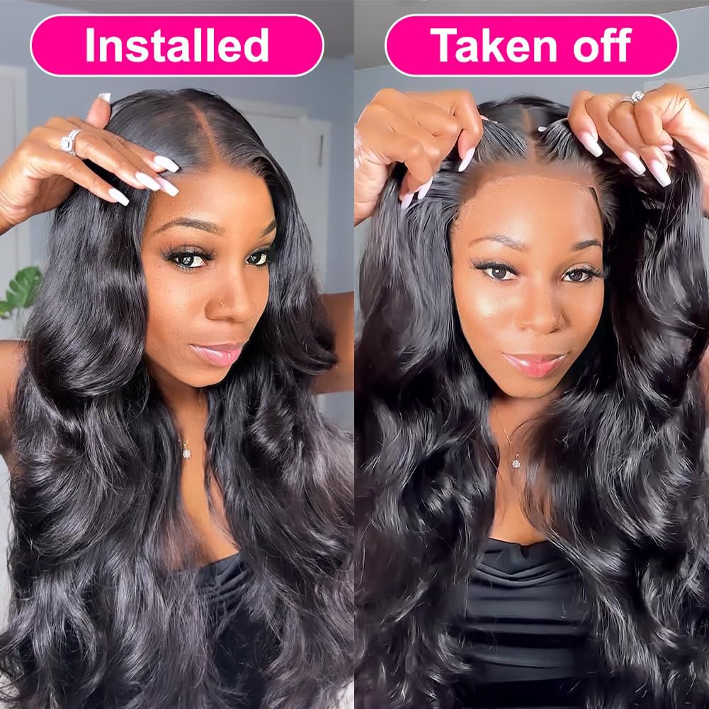 20 Inch 5x5 Body Wave Human Hair Wig 180% DensityWear and Go Glueless Wigs HD Lace Closure Wigs Human Hair Body Wave Lace Front Wigs Glueless Wigs Human Hair Pre Plucked Pre Cut