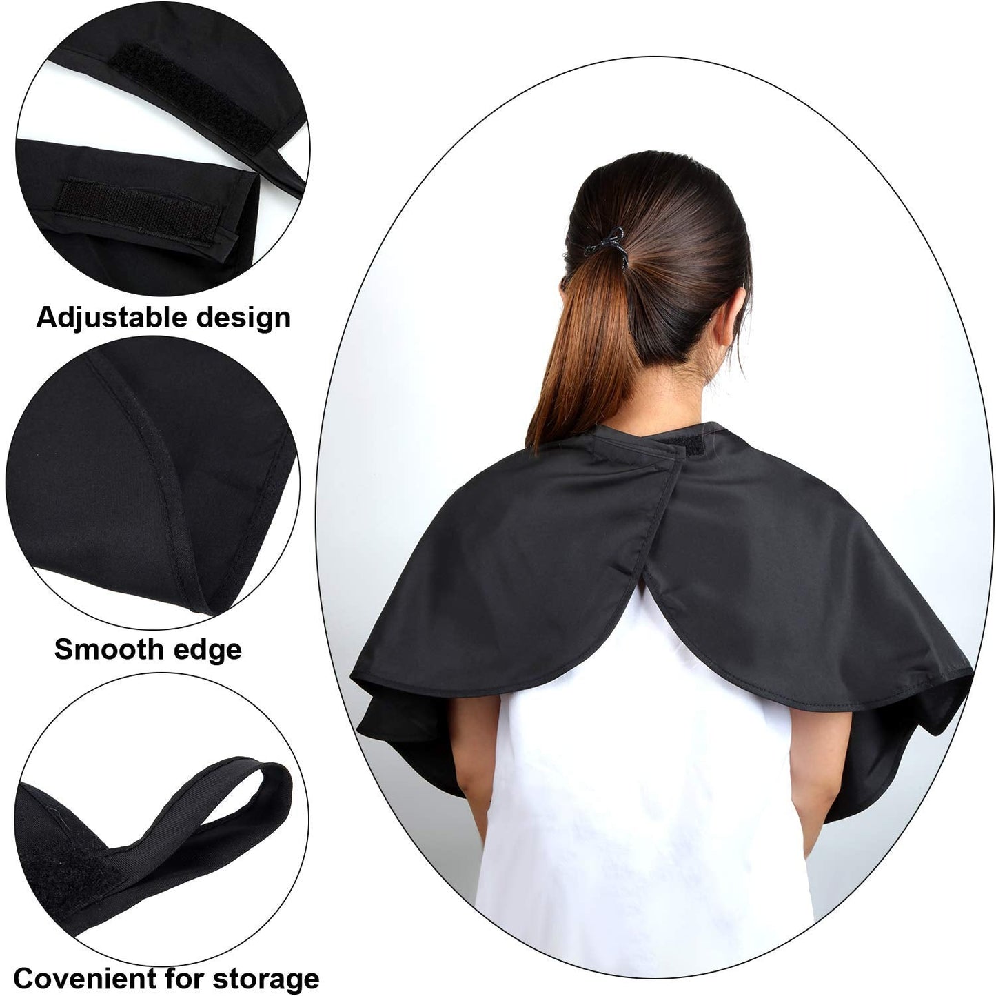2 Pcs Makeup Cape Makeup Bib Waterproof Beauty Salon Barber Bib Dye Cape Styling Shampoo Apron for Hairdresser Artist Clients(Black)