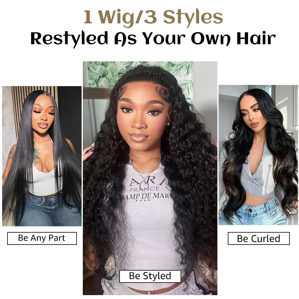 13x6 Lace Front Wigs Human Hair Straight Wigs Human Hair 200% Density Pure Human Hair Wig Pre Plucked Human Hair HD Lace Front Wigs With Baby Hair Frontal Glueless Wigs Human Hair for Women 30 Inch