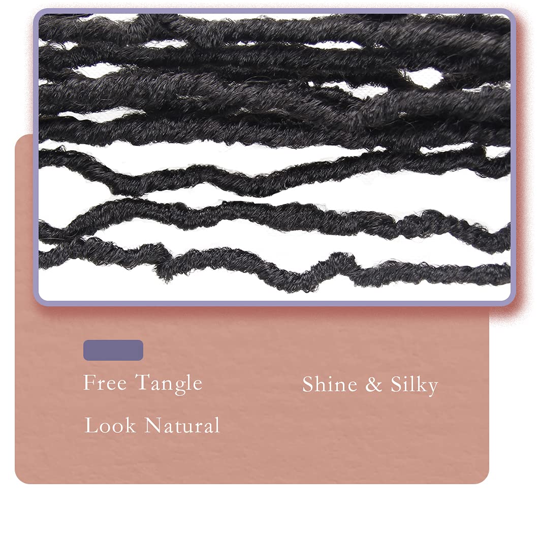 BOHOBABE Faux Locs Crochet Hair 36 Inch, Boho Soft Crochet Locs with Curly Ends, Long Bohemian Goddess Locs Crochet Braids for Black Women (6 Packs, 1B)