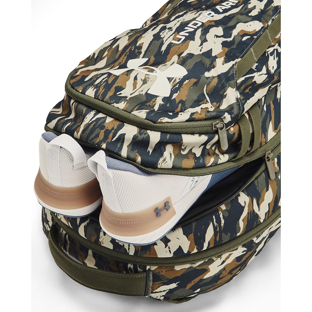 Under Armour Unisex-Adult Hustle 6.0 Backpack, (390) Marine OD Green / / Summit White, One Size Fits Most