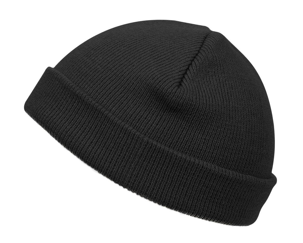 TOP HEADWEAR Cuffless Beanie for Men Women, Unisex Short Beanies Skull Cap, Black