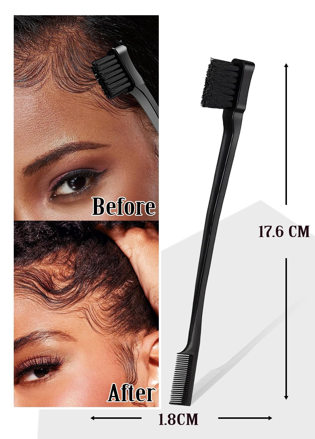 Slick Back Hair Brush, Hair Wax Stick 4Packs - Taming Flyaways & Edge Control - Hair Styling Products Accessories Stuff for Teenl Girl, Women & Kids