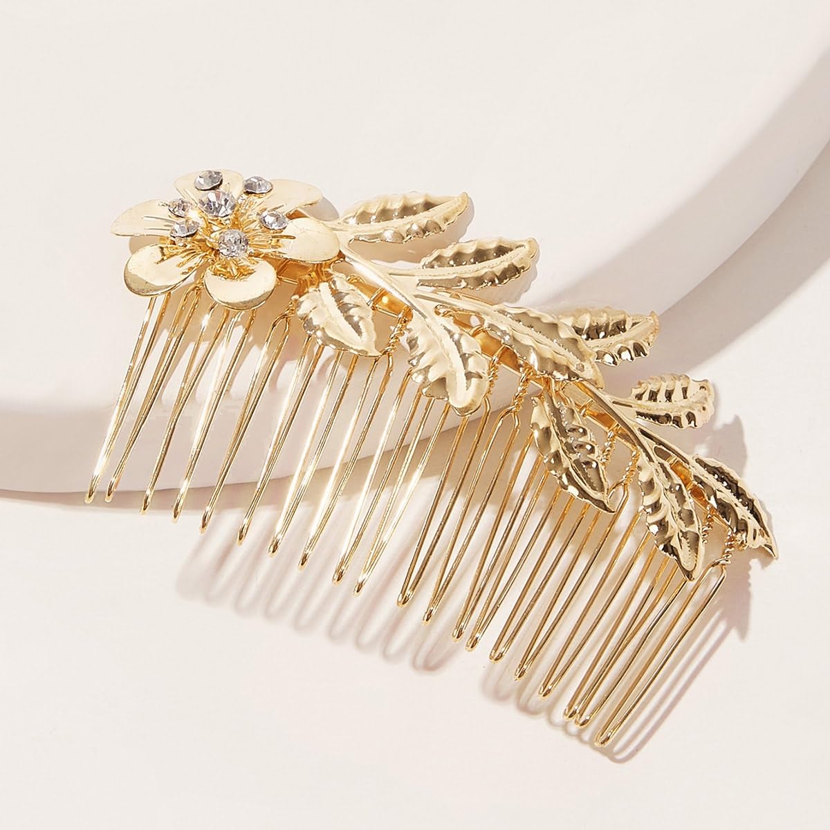 8 Pack Leaf Hair Side Combs for Women Girl, Bridal Metal Decorative Hair Comb Clips, French Twist Hair Slide Comb for Wedding Hair Accessories(Gold, Silver)