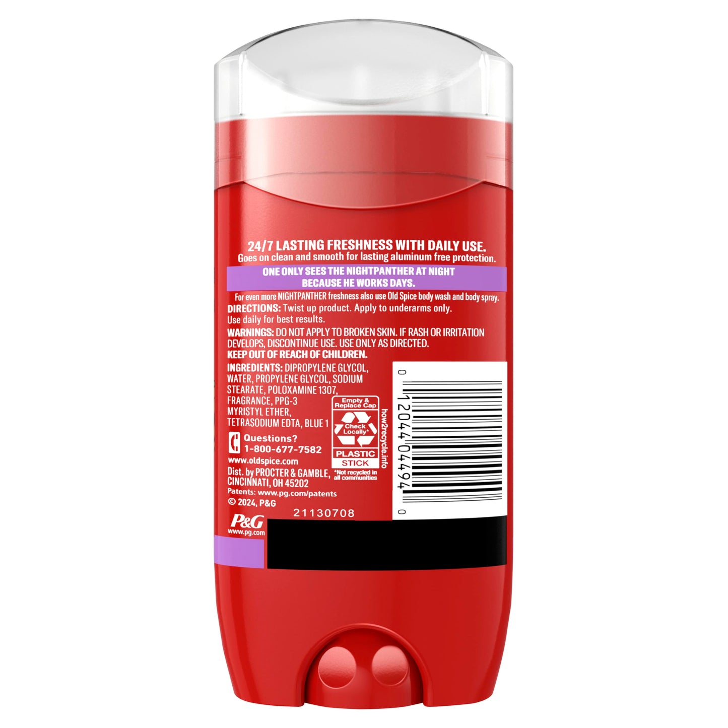 Old Spice Aluminum Free Deodorant for Men, 24/7 Odor Protection, 24/7 Freshness & Lasting Scent, NightPanther Scent, 3.0 oz (Pack of 3)